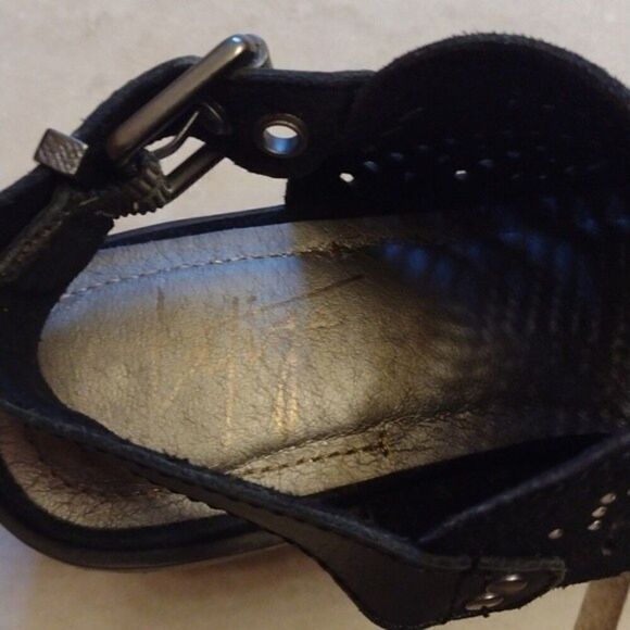 Anthropologie Latigo black suede bootie cutout sparkle Mauren block heel 6 - Picture 13 of 14